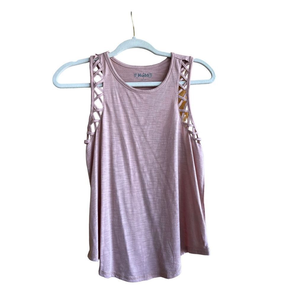 Mudd tank top with cross cross shoulder detail. size S.